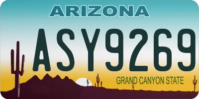 AZ license plate ASY9269
