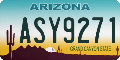 AZ license plate ASY9271