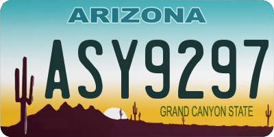 AZ license plate ASY9297