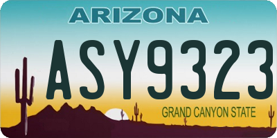 AZ license plate ASY9323