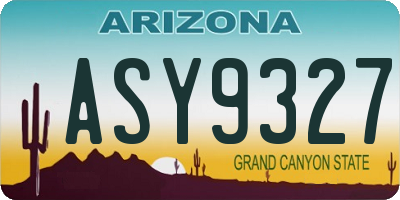 AZ license plate ASY9327