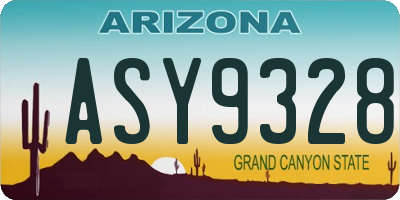 AZ license plate ASY9328
