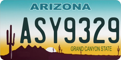 AZ license plate ASY9329