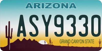 AZ license plate ASY9330