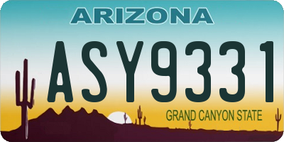 AZ license plate ASY9331