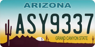 AZ license plate ASY9337