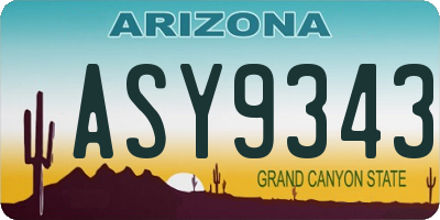 AZ license plate ASY9343