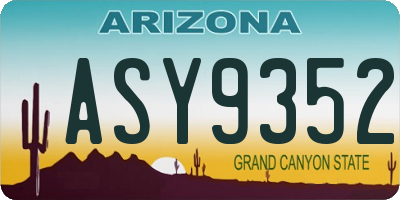AZ license plate ASY9352