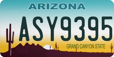 AZ license plate ASY9395