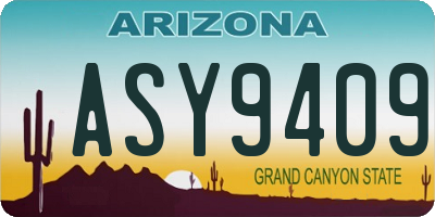 AZ license plate ASY9409