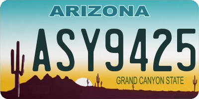 AZ license plate ASY9425