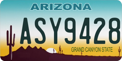 AZ license plate ASY9428