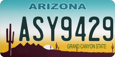 AZ license plate ASY9429