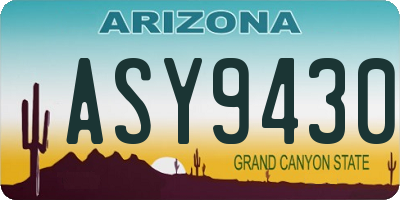 AZ license plate ASY9430