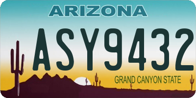 AZ license plate ASY9432