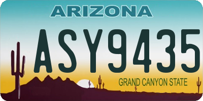 AZ license plate ASY9435