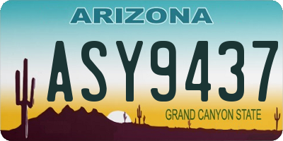 AZ license plate ASY9437