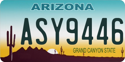 AZ license plate ASY9446
