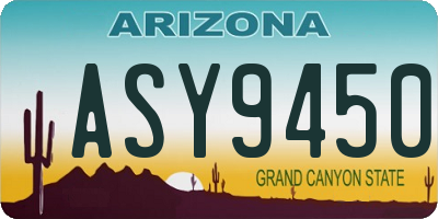 AZ license plate ASY9450
