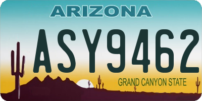 AZ license plate ASY9462