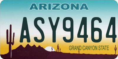 AZ license plate ASY9464