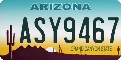 AZ license plate ASY9467