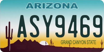 AZ license plate ASY9469