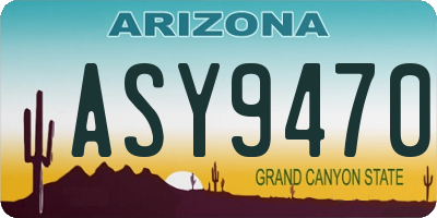 AZ license plate ASY9470