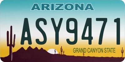 AZ license plate ASY9471