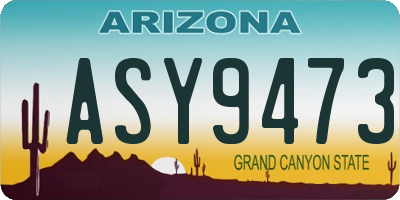 AZ license plate ASY9473