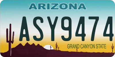 AZ license plate ASY9474