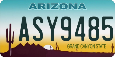AZ license plate ASY9485