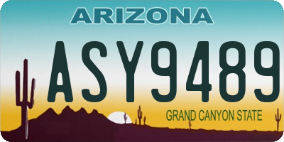 AZ license plate ASY9489