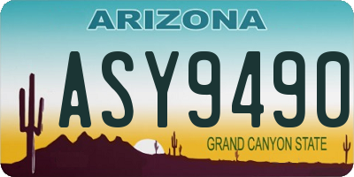 AZ license plate ASY9490