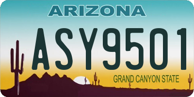 AZ license plate ASY9501