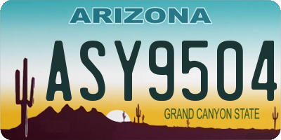 AZ license plate ASY9504