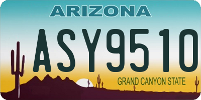 AZ license plate ASY9510