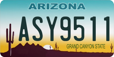 AZ license plate ASY9511