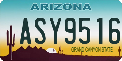 AZ license plate ASY9516
