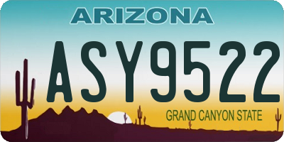 AZ license plate ASY9522