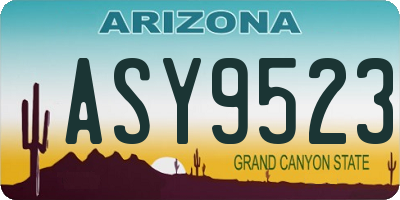 AZ license plate ASY9523