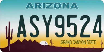 AZ license plate ASY9524