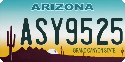 AZ license plate ASY9525