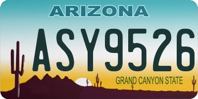 AZ license plate ASY9526