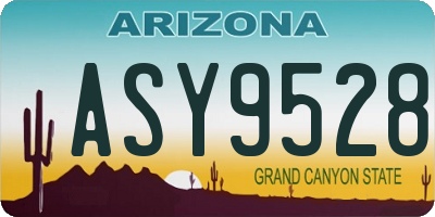 AZ license plate ASY9528