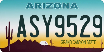 AZ license plate ASY9529