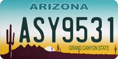 AZ license plate ASY9531