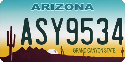 AZ license plate ASY9534