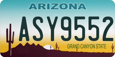 AZ license plate ASY9552