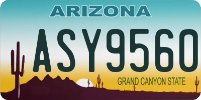 AZ license plate ASY9560
